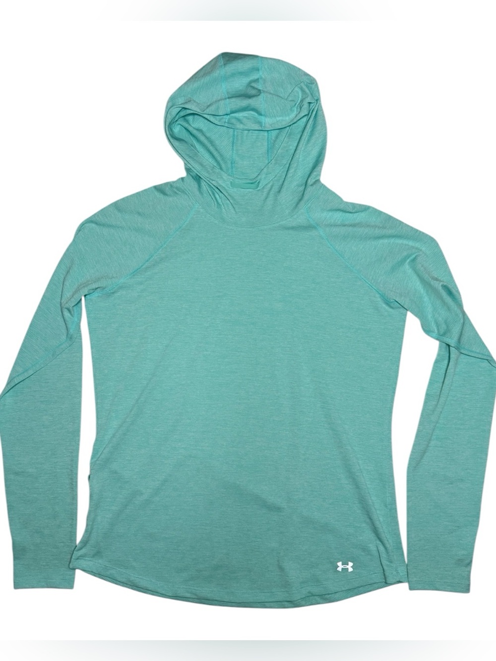 Women’s Under Armour Threadborne HeatGear Mint Hoodie Shirt Thumbholes Large